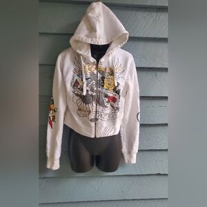 Ed Hardy Brave Eagle cropped Hoodie